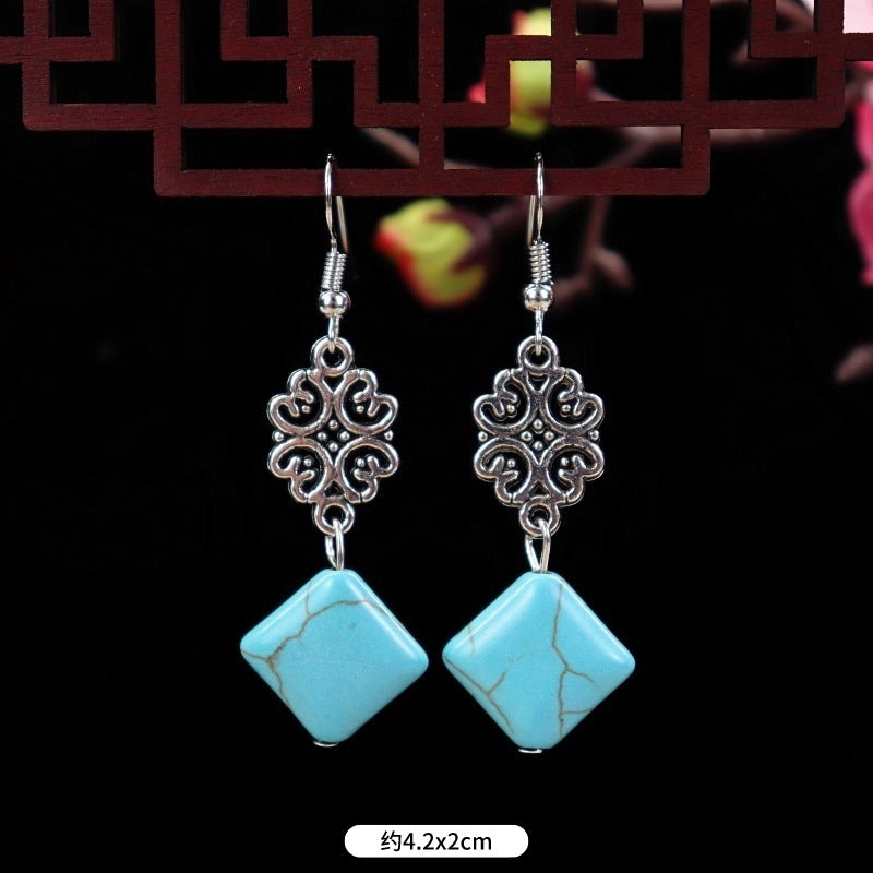 Wholesale Flower Tassel Alloy Earrings